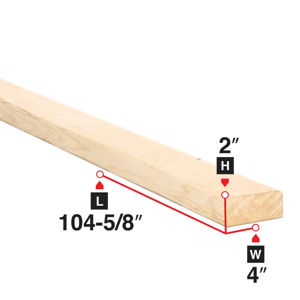 104-5/8 in 4 in 2 in Spruce Lumber