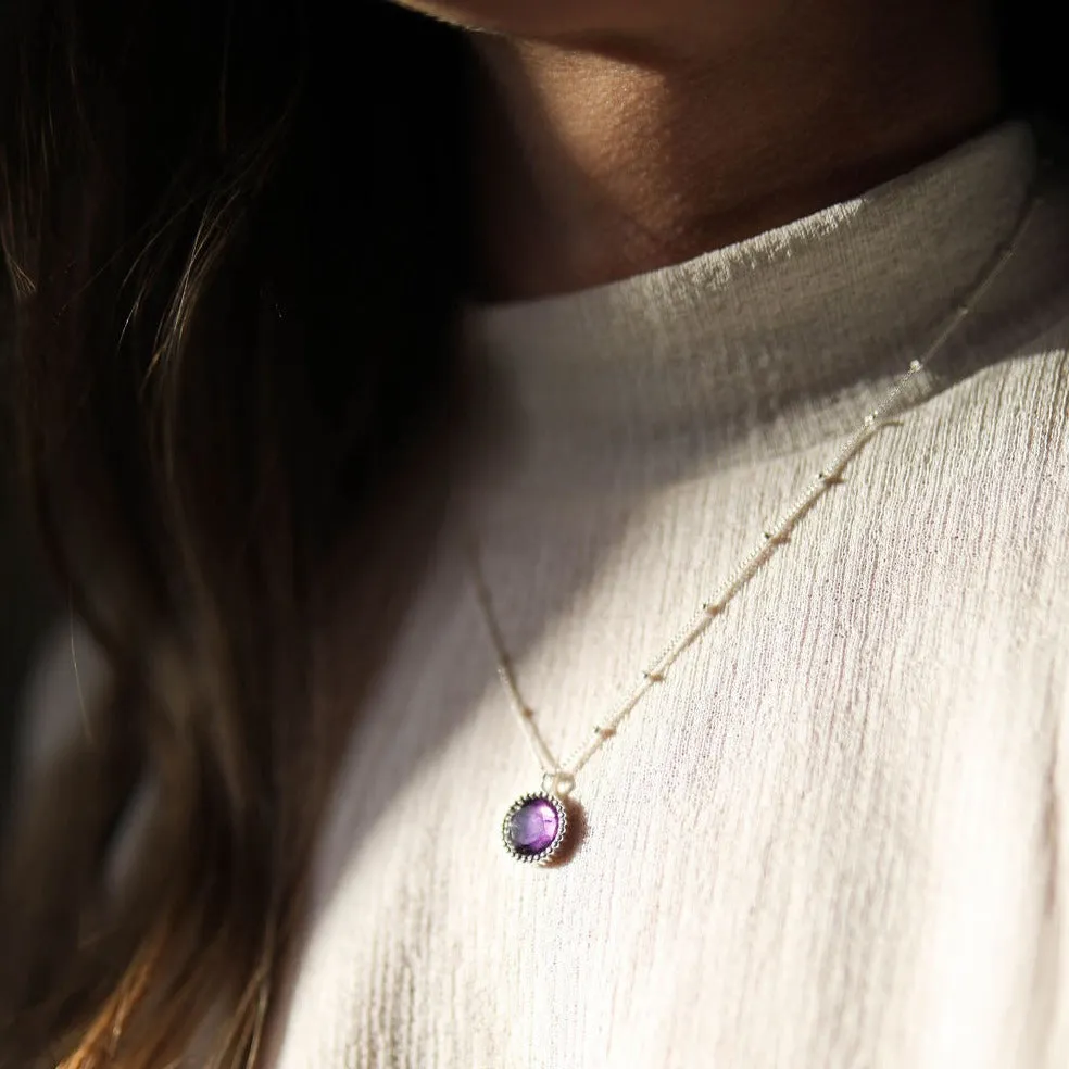 Barcelona Silver Birthstone Necklace