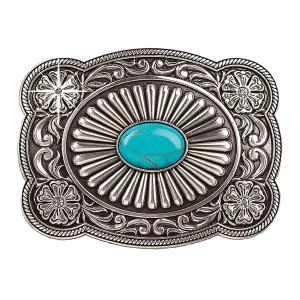 Blazin' Roxx Silver w/ Turquoise Stone Belt Buckle