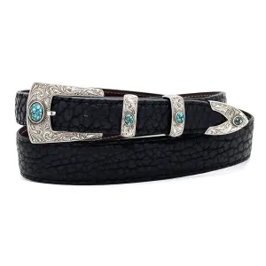 Chacon Aztec Fine Engraved w/ Turquoise Buckle Set 1.0