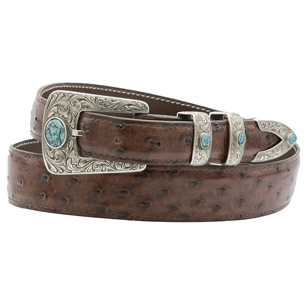 Chacon Taos Fine Engraved Turquoise Buckle Set 1.0