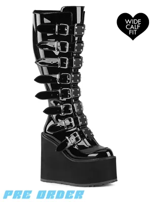 DEMONIA SWING-815WC - BLACK PATENT - WIDE CALF ✰ PRE ORDER ✰