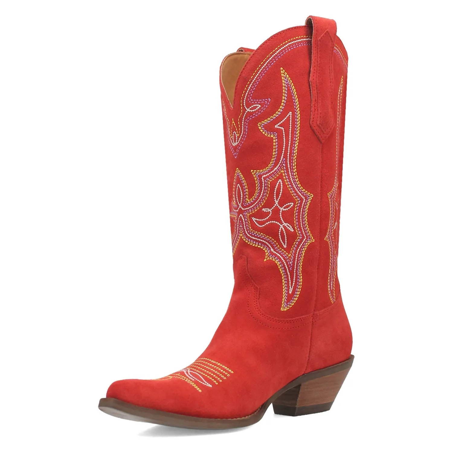 Dingo Womens Hot Sauce Red Suede Cowboy Boots