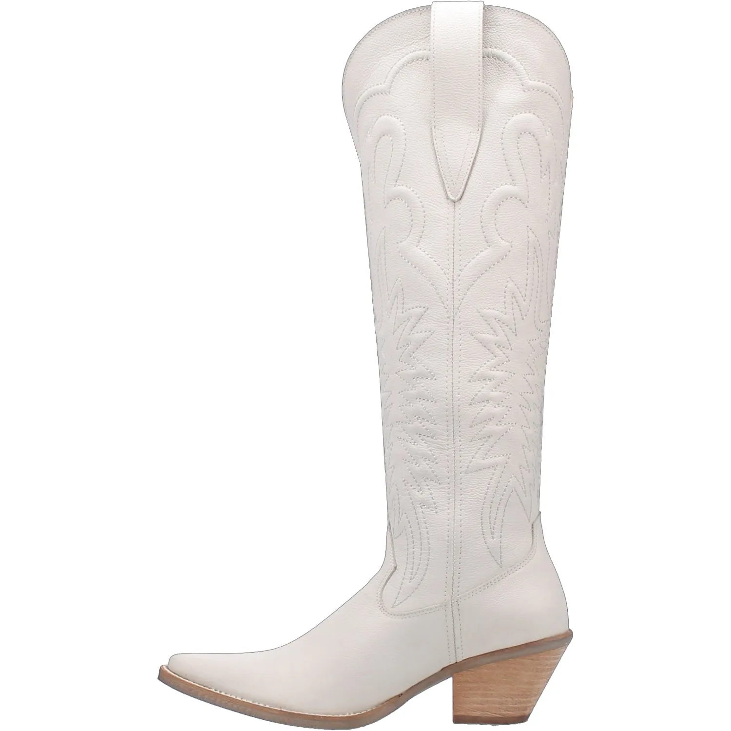 Dingo Womens Raisin Kane White Leather Cowboy Boots