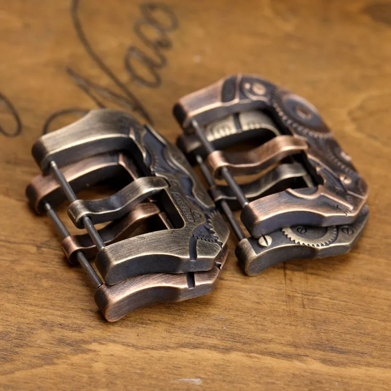 Embossed Aged Bronze Watch Buckle