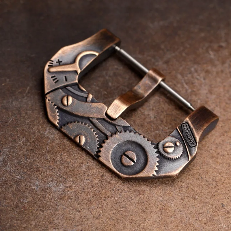 Embossed Aged Bronze Watch Buckle