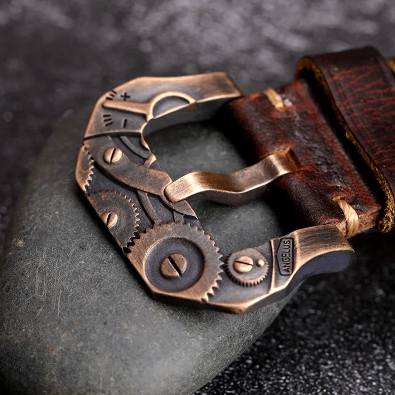 Embossed Aged Bronze Watch Buckle