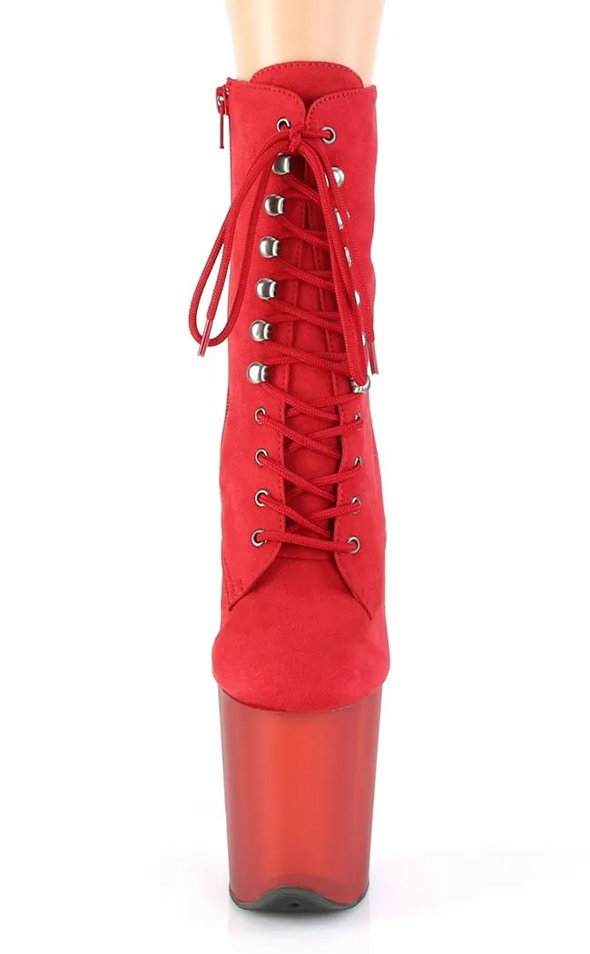 FLAMINGO-1020FST Red Suede Ankle Boots