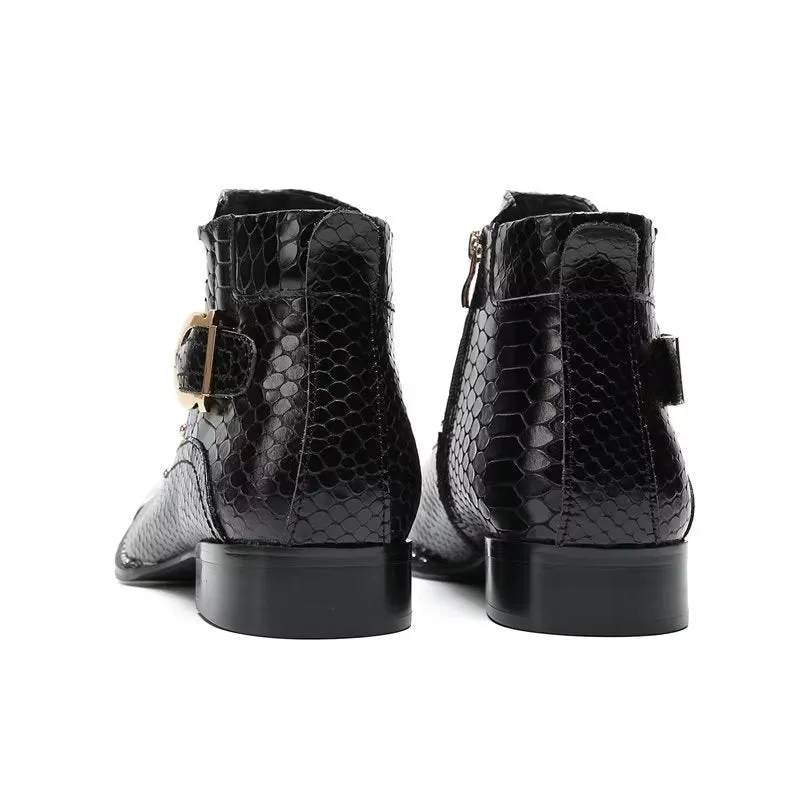 Genuine Leather Elegant British Zipper Calf Boots