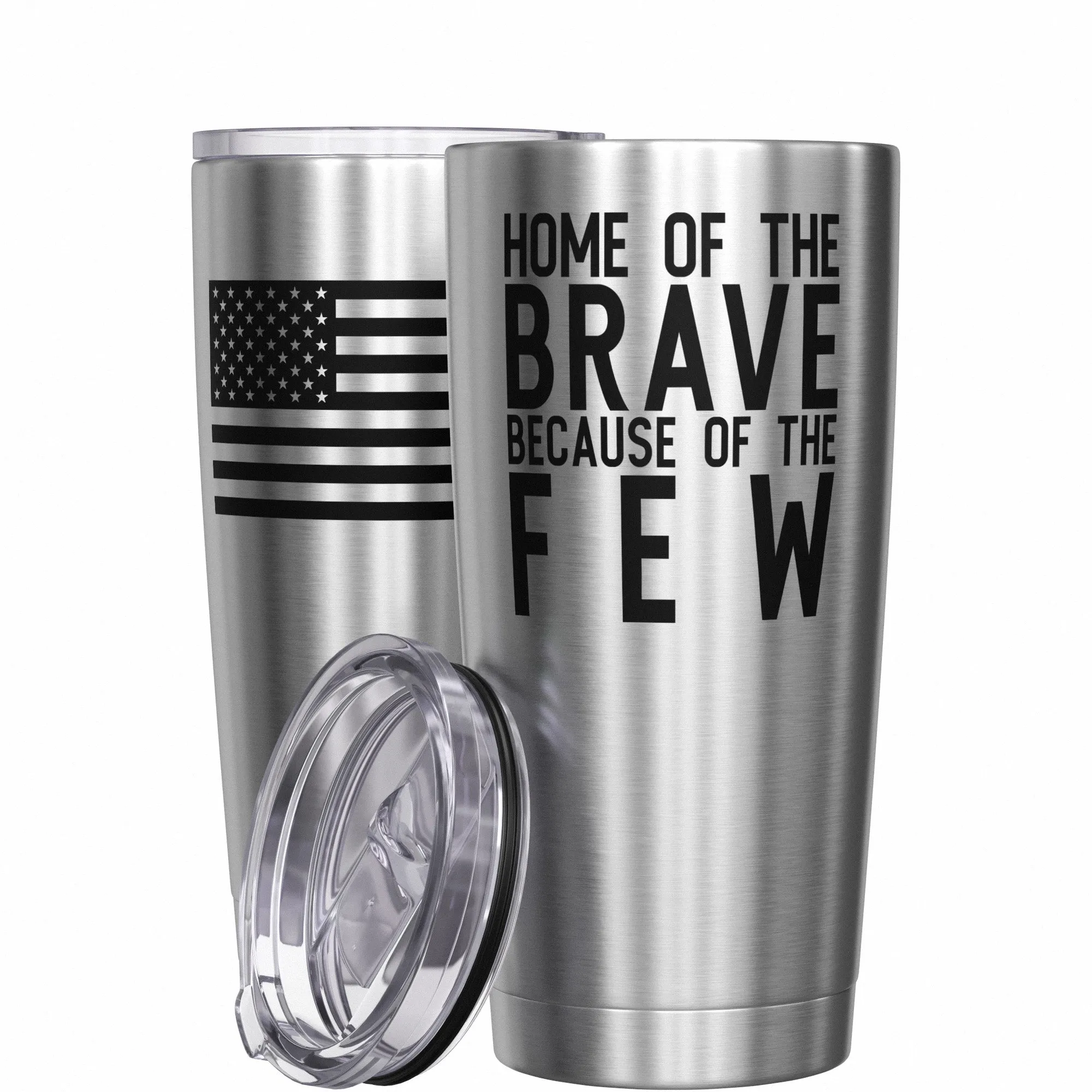 Home of the Brave   American Flag Stainless Steel Tumbler