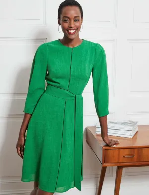 Isabel 3/4 Sleeve Knee Length Dress - Emerald Green