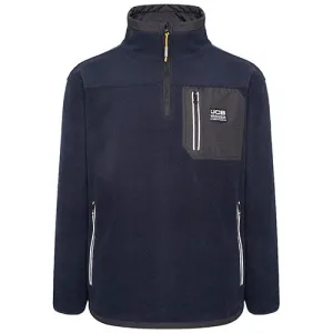 JCB TRADE HEAVYWEIGHT 1/4 ZIP NAVY TECH FLEECE