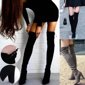 Knee High Faux Suede High Heel Boots