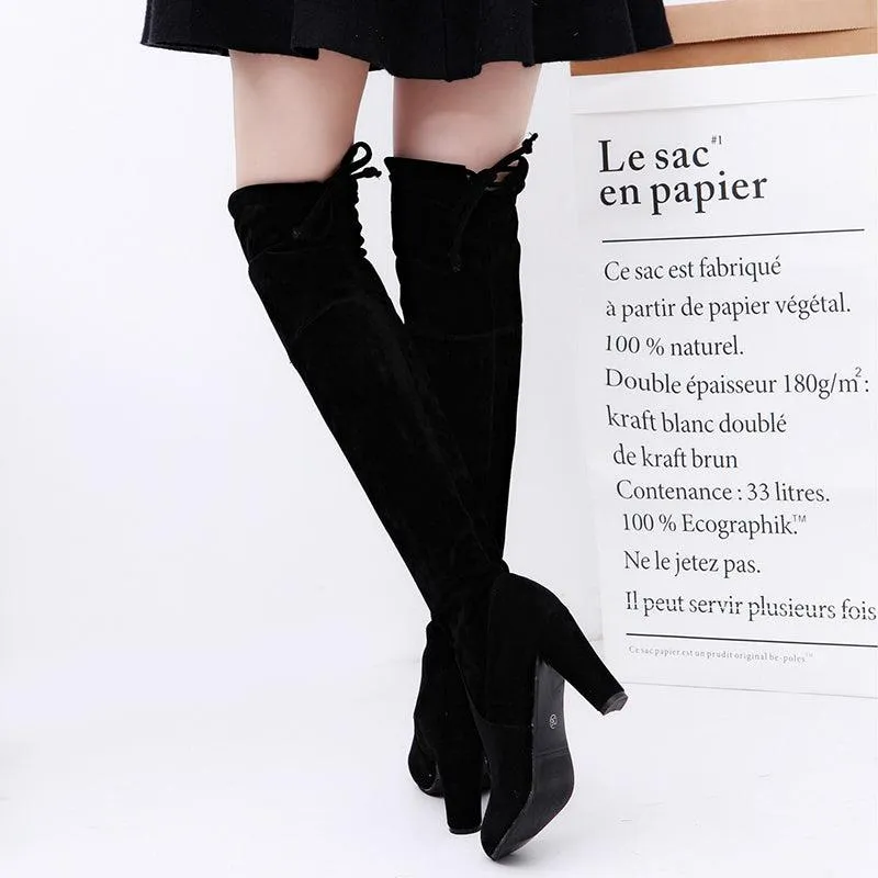 Knee High Faux Suede High Heel Boots