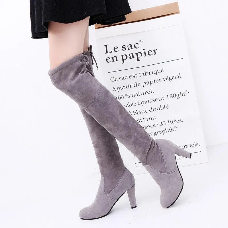 Knee High Faux Suede High Heel Boots