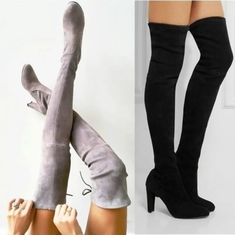 Knee High Faux Suede High Heel Boots