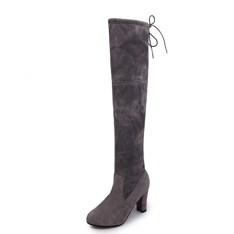 Knee High Faux Suede High Heel Boots