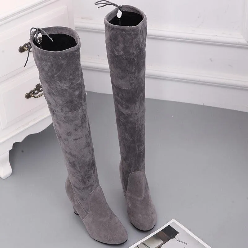 Knee High Faux Suede High Heel Boots