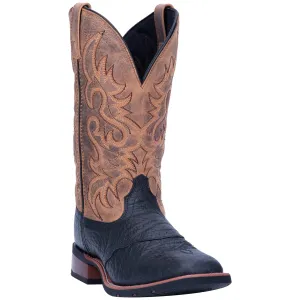 Laredo Mens Topeka Cowboy Boots Leather Black/Tan