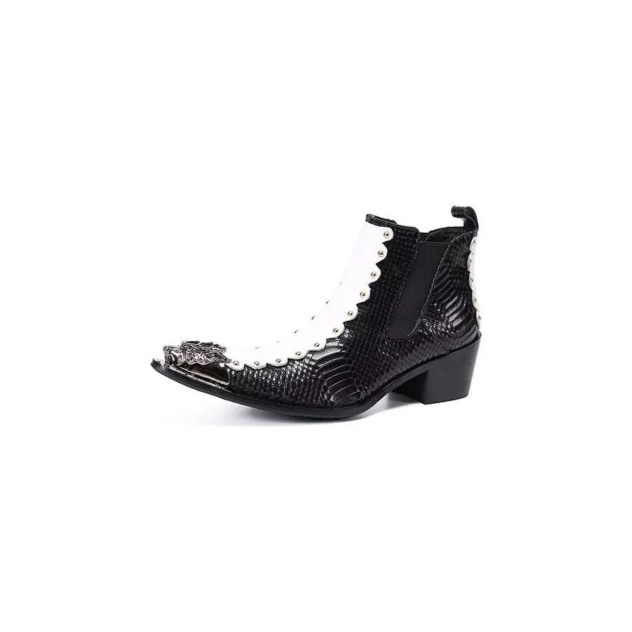 LavishCroc Leather Chic Ankle Boots