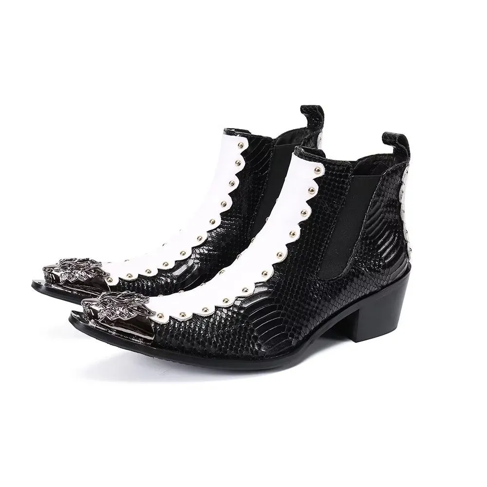 LavishCroc Leather Chic Ankle Boots