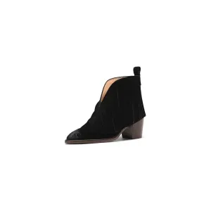 LeatherLux Autumn Chic Pointed Ankle Boots