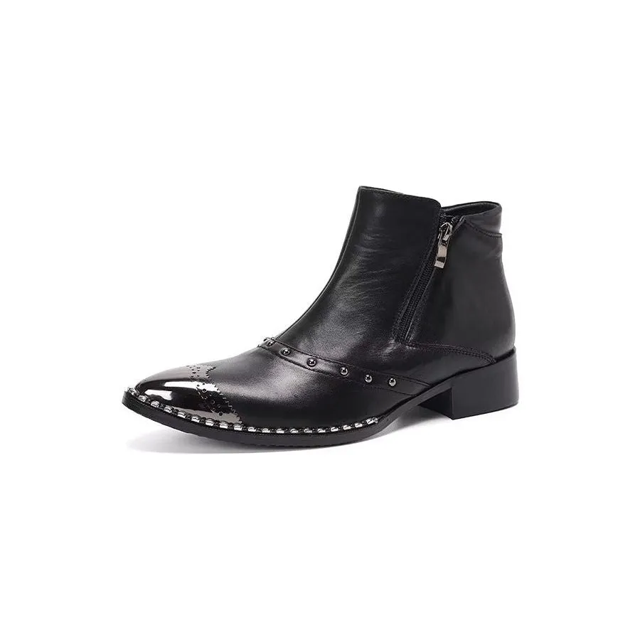 Lux Refined Leather Ankle Boots