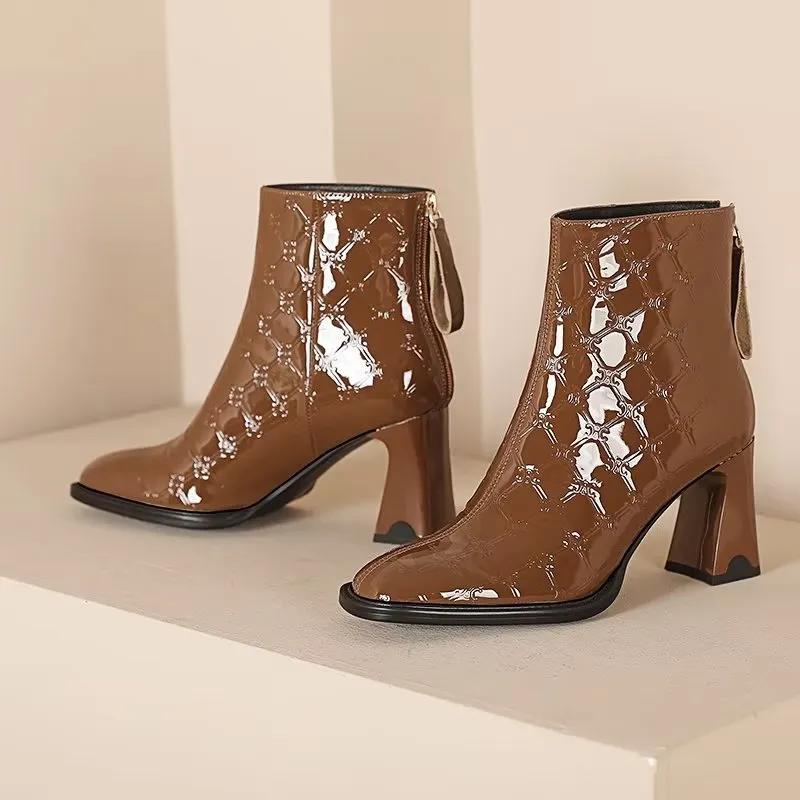 Luxury Exotic Leather Heeled Boots