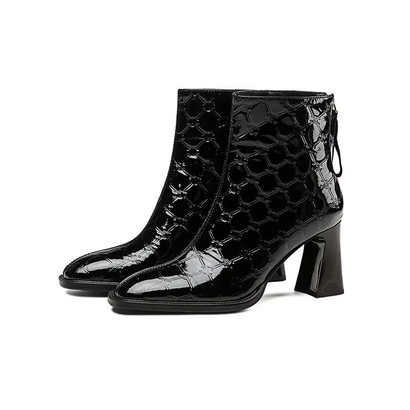 Luxury Exotic Leather Heeled Boots