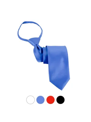 Men's Solid Color Pre-tied X-Long Zipper Neck Tie