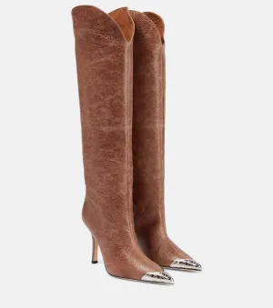 Nadia knee-high leather boots Paris Texas, brown