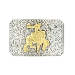 Nocona Men's Silver & Gold Bronc Rider Belt Buckle