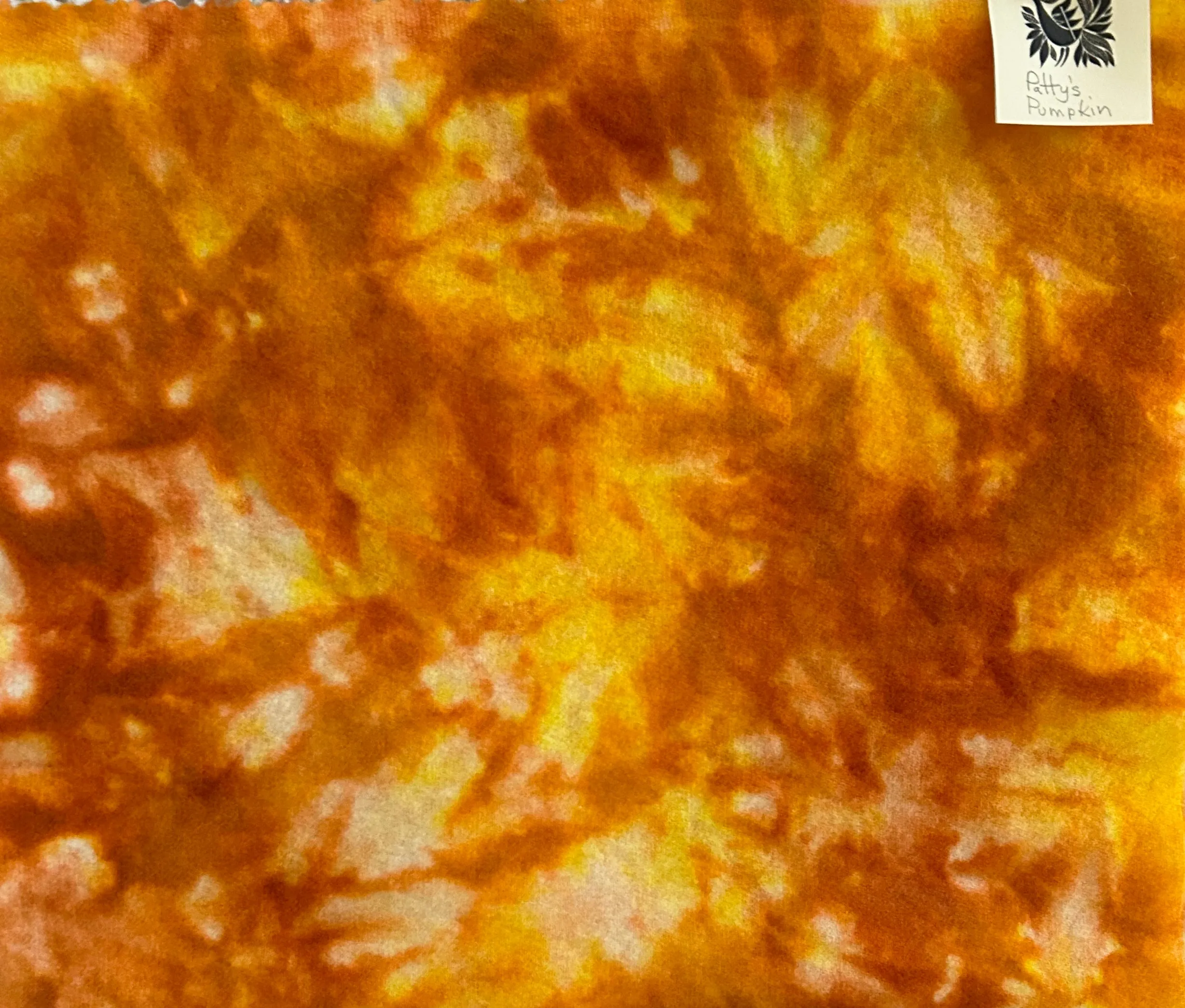 Patty's Pumpkin Spot Hand Dyed Wool Fabric for Wool Applique and Rug Hooking