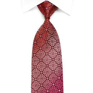 Perry Ellis Men's Crystal Rhinestone Silk Tie Burgundy Purple Cartouche On Burgundy