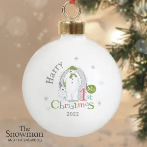 Personalised The Snowman & The Snowdog My 1st Christmas Bauble