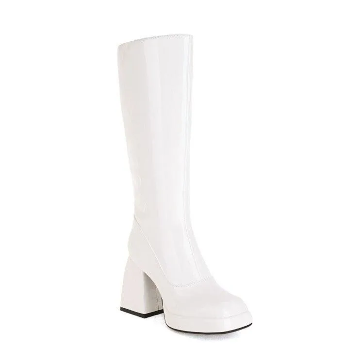 Platform Candy Color Knee High Boots