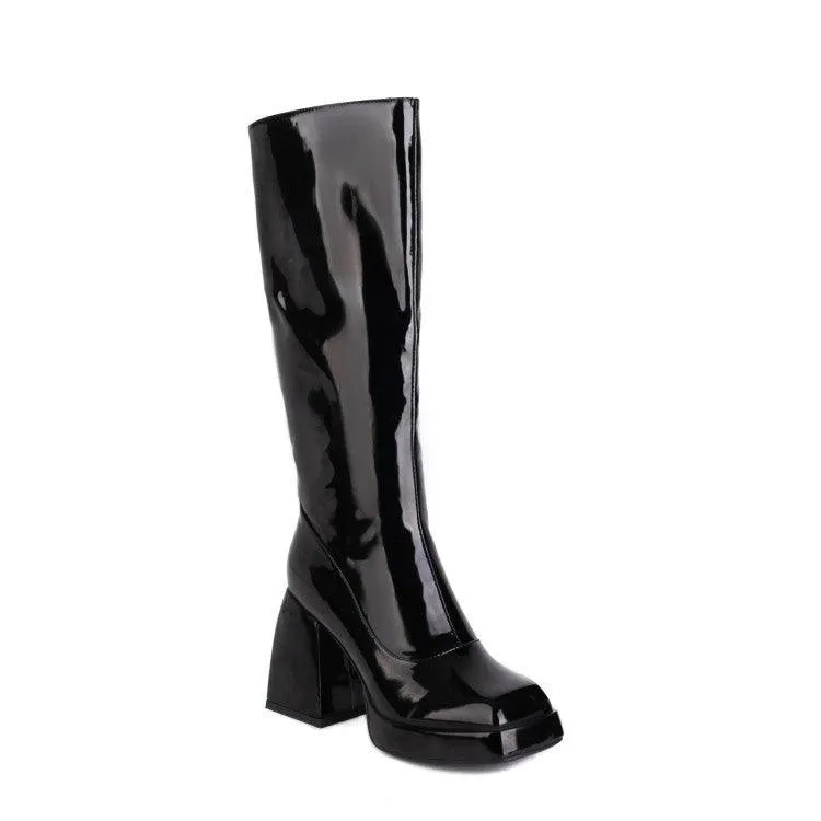 Platform Candy Color Knee High Boots