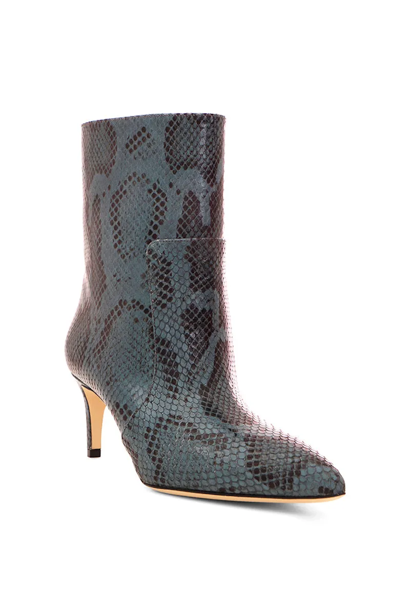 Python Seamed Ankle Bootie in Blue Grey