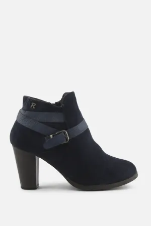 Refresh Zipper Block Ankle Boots | Suede