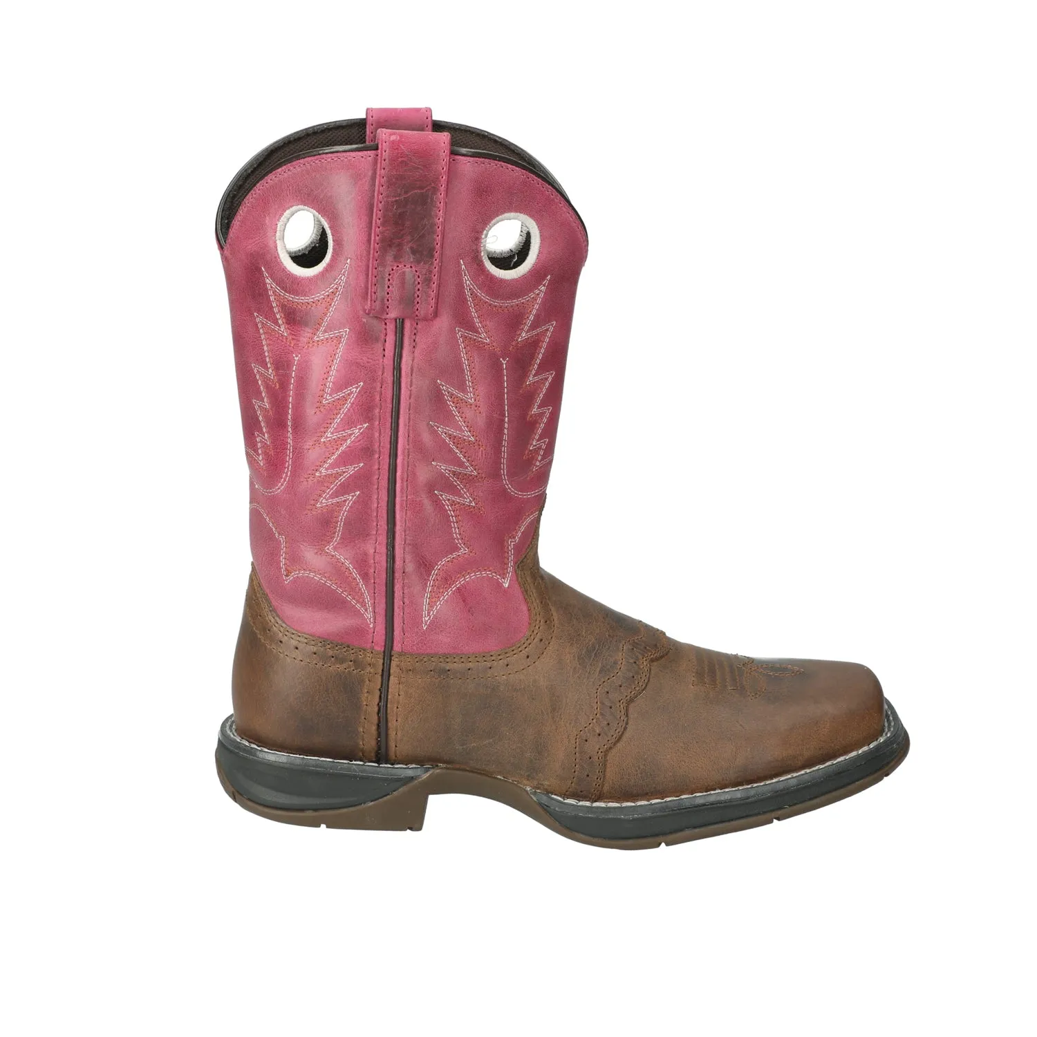 Smoky Mountain Boots Womens Prairie Brown Oil/Pink Leather Cowboy Boots