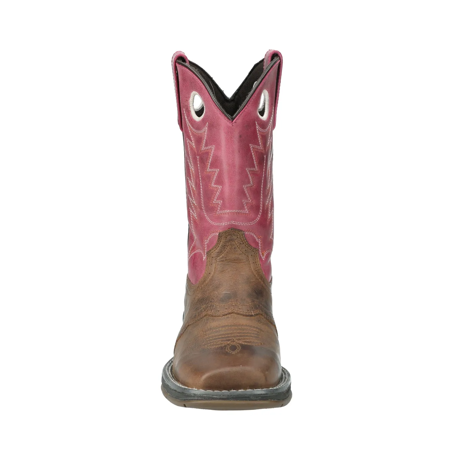 Smoky Mountain Boots Womens Prairie Brown Oil/Pink Leather Cowboy Boots