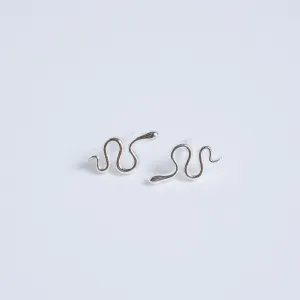 Sterling Silver Snake Stud Earrings