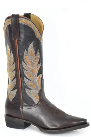 Stetson Womens Calista Brown Leather Cowboy Boots