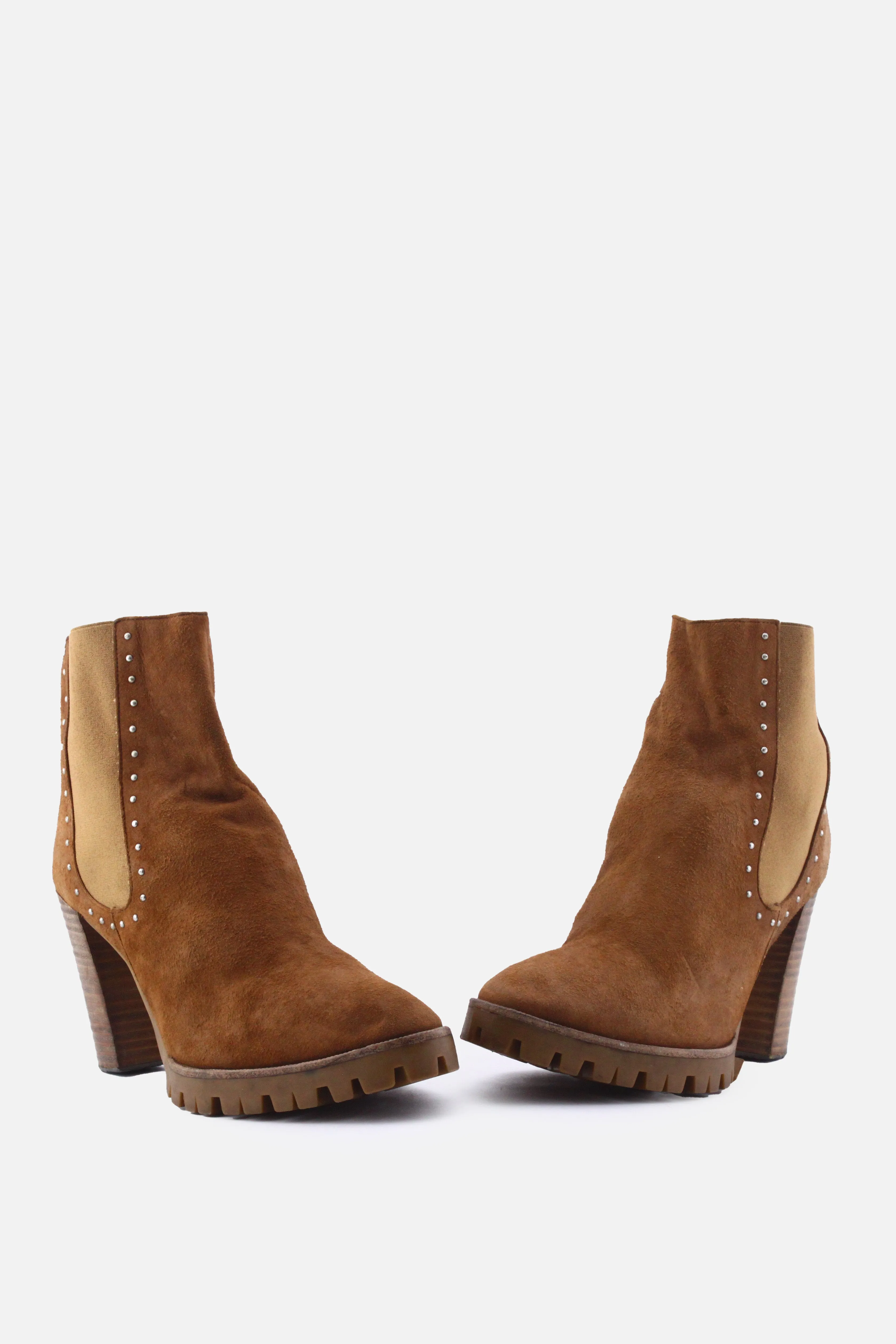 The Kooples Stretchable Block Ankle Boots | Suede