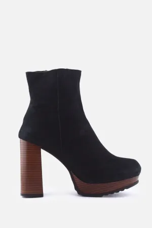 Troppa Zipper Block Ankle Boots | Suede