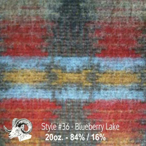 Wool Fabric By The Yard - 36 - Blueberry Lake