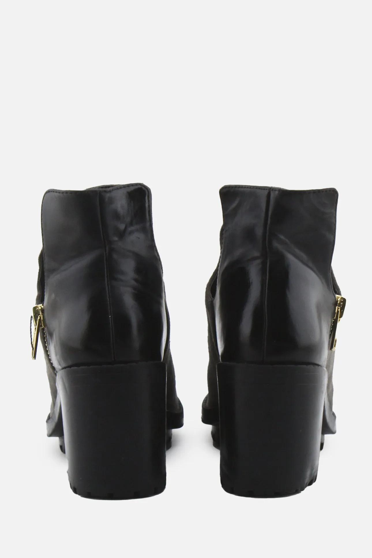 Zara Zipper Block Ankle Boots | Suede